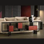 Bufet din sticlă cu trei sertare, design elegant, fabricat în Italia - Senera Viadurini