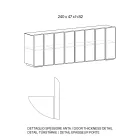Bufet din lemn cu oglindă, elegant, design modern, fabricat în Italia - Ester Viadurini