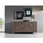 Panou modern cu trei uși din bronz sau melamină gri realizate în Italia - Clemente Viadurini