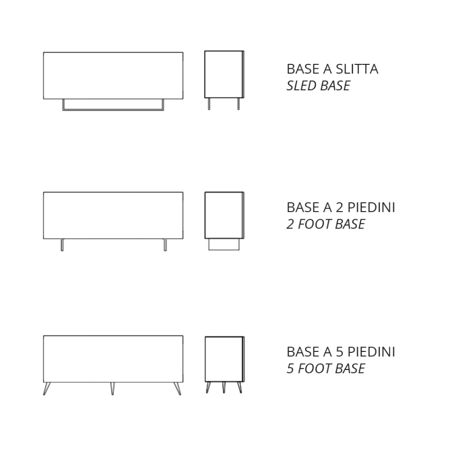 Bufetă modernă cu uși din Mdf acoperite cu oglindă Made in Italy - Morgana Viadurini