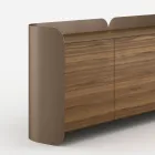 Bufet modern din lemn și metal curbat, fabricat în Italia - Rugiada Viadurini
