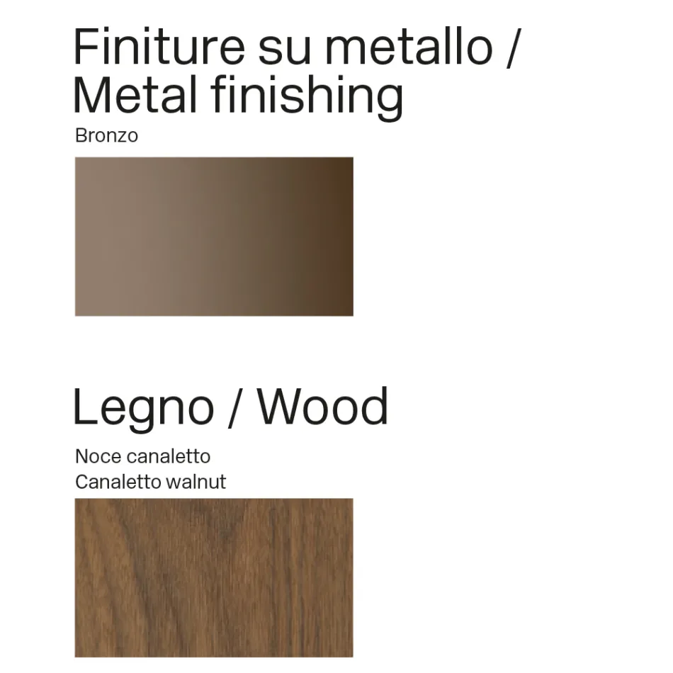 Bufet modern din lemn și metal curbat, fabricat în Italia - Rugiada Viadurini