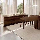 Bufet modern din lemn și metal curbat, fabricat în Italia - Rugiada Viadurini