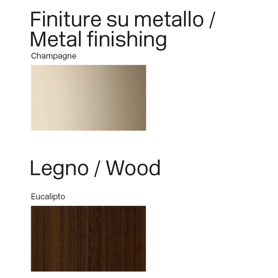Bufet modern din lemn și metal curbat, fabricat în Italia - Rugiada Viadurini