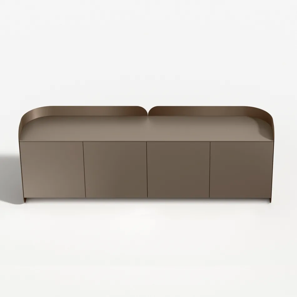 Bufet modern din lemn și metal curbat, fabricat în Italia - Rugiada Viadurini
