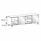 Panou modern pe roți din sticlă afumată și blat din ceramică Made in Italy - Sciocca Viadurini