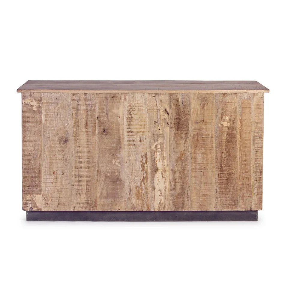 Bufetă pentru living din Lemn de Mango și Oțel cu 2 Uși și 3 Sertare - Sinfony Viadurini