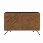 Bufetă pentru sufragerie din Mdf cu gravuri cu 2 sau 3 uși Made in Italy - Eleganță Viadurini