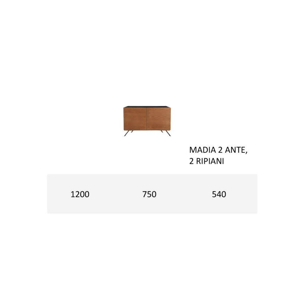 Bufetă pentru Sufragerie din Mdf și Lemn Masiv 2 sau 3 Uși Made in Italy - Camera Viadurini