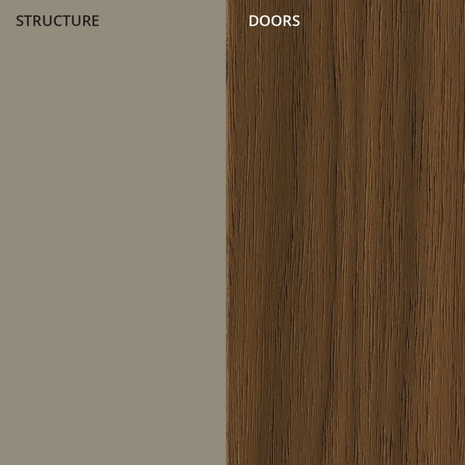 Bufetă pentru Sufragerie din Mdf Lăcuit 3 Uși cu Incrustații Serigrafiate - Saronno Viadurini