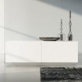 Bufet de living din Mdf Lacuit Alb cu Basorelief Made in Italy - Acqua