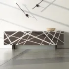 Bufetă pentru living din Mdf Lăcuit Mat cu Uși Decorate Made in Italy - Velia Viadurini