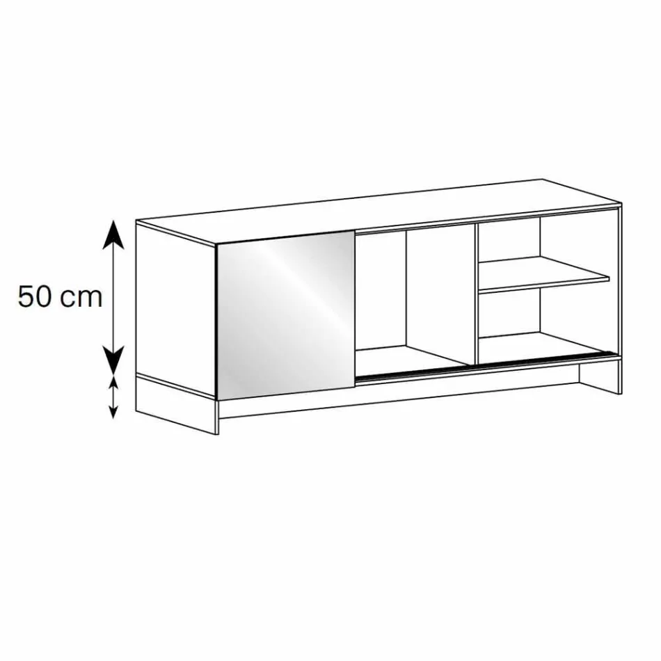 Dulap din sufragerie din sticlă afumată cu oglindă din bronz Made in Italy - Silly Viadurini