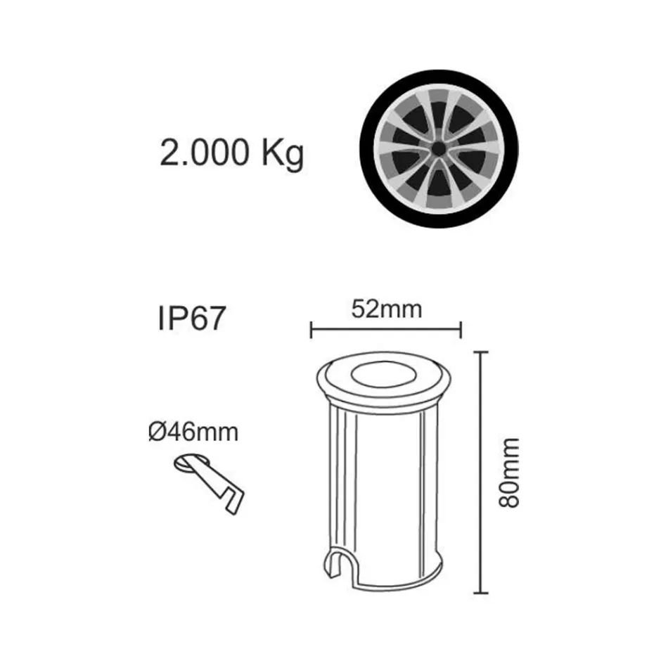 Marcator rotund 2W LED cu reflectoare din oțel inoxidabil 316, 4 bucăți - Solina Viadurini