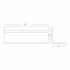 Raft de perete în corian alb sau cu inserție neagră 350 sau 600 cm - Elono Viadurini