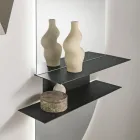 Raft de perete Rual cu două rafturi metalice în trei culori Viadurini