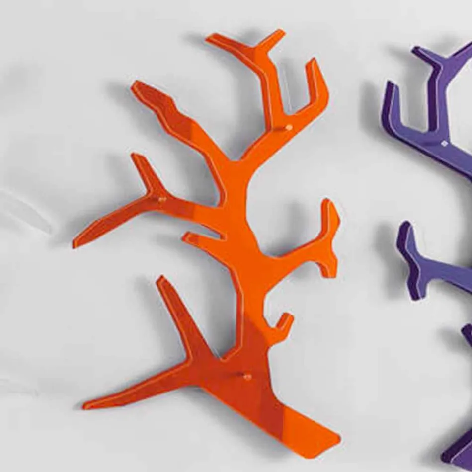 Raft de perete din plexiglas cu cârlige pentru paltoane Made in Italy - Neon Viadurini