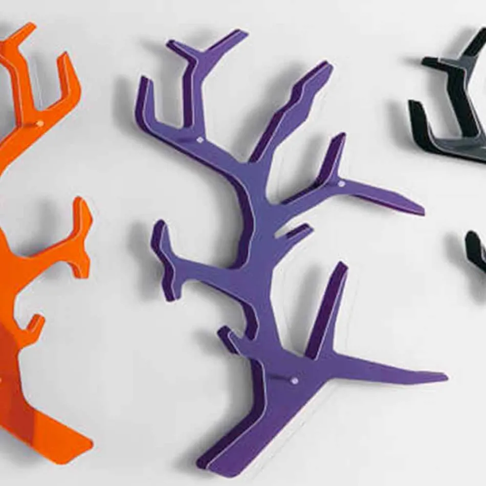 Raft de perete din plexiglas cu cârlige pentru paltoane Made in Italy - Neon Viadurini