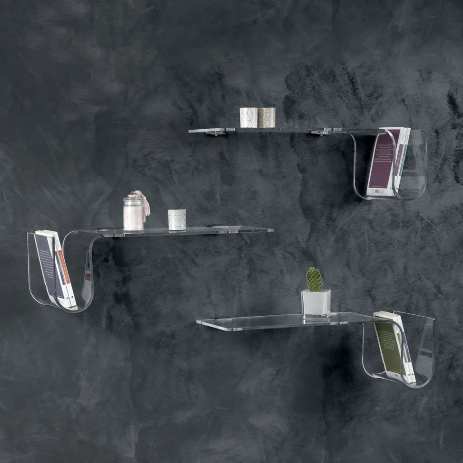 Raft de design din cristal acrilic transparent Made in Italy - Teride Viadurini