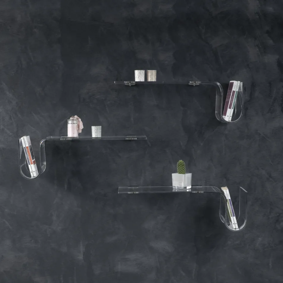 Raft de design din cristal acrilic transparent Made in Italy - Teride Viadurini