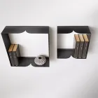 Raft metalic în două dimensiuni și trei culori cu detalii curbate - Thalia Viadurini