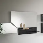 Raft metalic cu design modern și două rafturi orizontale - Miro Viadurini