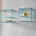Rafturi de perete cu design din sticlă transparentă Fabricate în Italia 2 bucăți - Roll