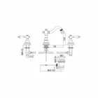 Mixer cu 3 găuri pentru bidet din alamă Design clasic Fabricat în Italia - Shelly Viadurini