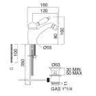 Baterie pentru bideu în stil clasic din alamă lucrată manual cu pârghie - Noriana Viadurini