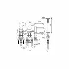 Mixer de cadă cu 4 găuri, cu gură de cascadă Made in Italy - Panela Viadurini