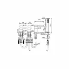 Mixer de cadă din alamă, fabricat în Italia, cu 4 găuri - Panela Viadurini