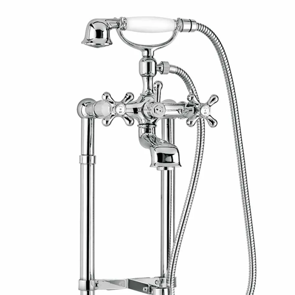 Mixer clasic pentru cadă de podea din alamă Made in Italy - Panico Viadurini