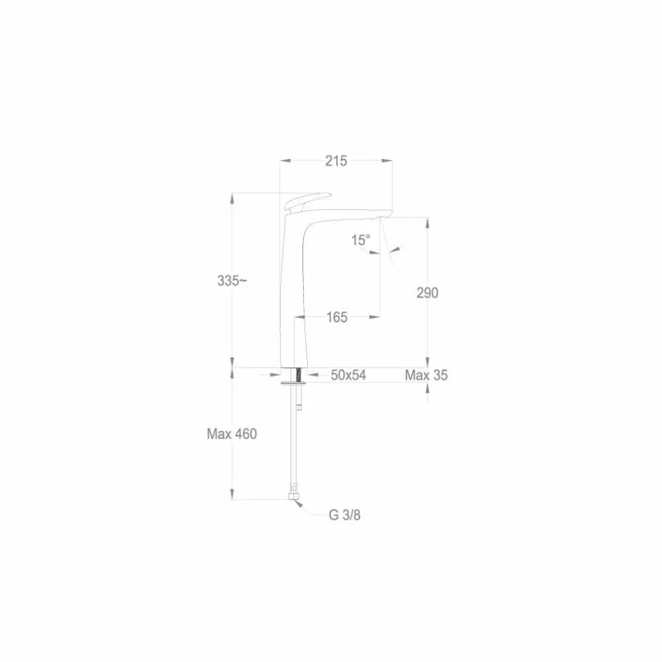 Mixer de design pentru lavoar din alamă Fabricat în Italia - Filipo Viadurini