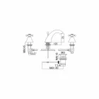 Baterie de lavoar cu design clasic cu 3 găuri, din alamă, fabricată în Italia - Lisca Viadurini