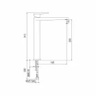 Baterie de lavoar pentru baie extinsă H 268 mm Fără scurgere Made in Italy - Galla Viadurini