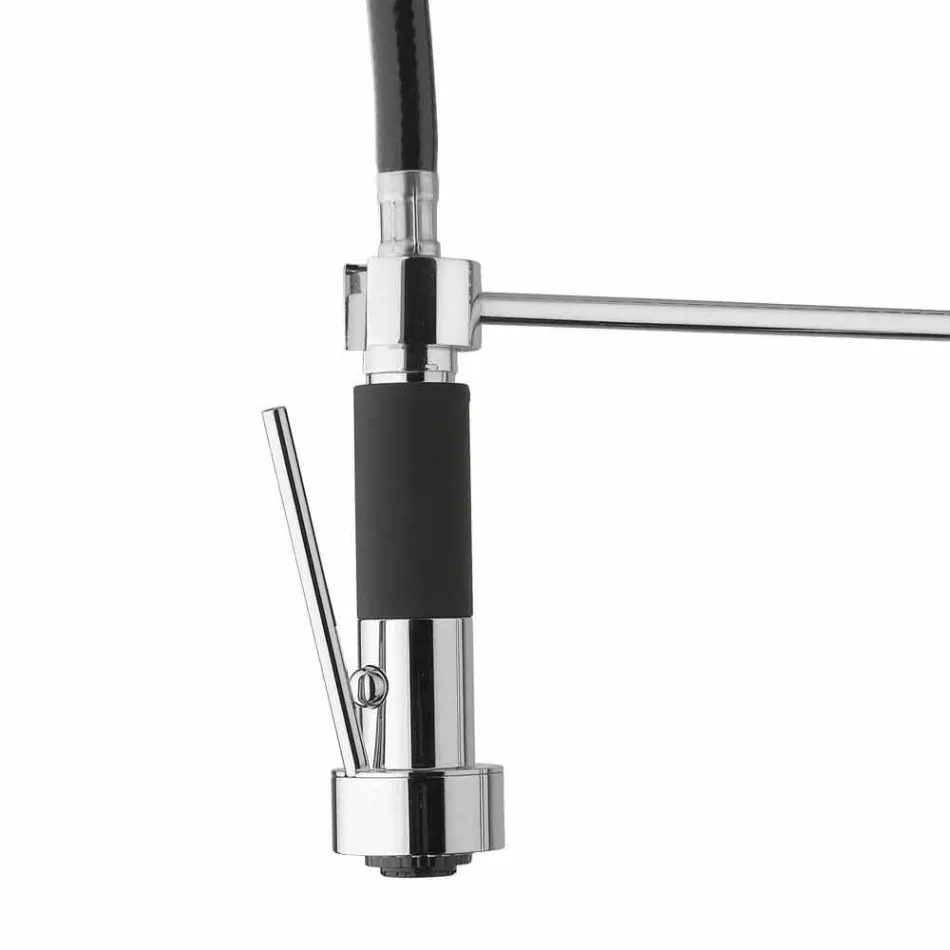 Baterie pentru chiuvetă din alamă cromată cu duș Fabricat în Italia - Kondor Viadurini