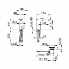 Mixer modern de lavoar cu senzor infraroșu din metal cromat - Gonzo Viadurini