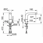 Baterie modernă pentru chiuvetă monocomandă din metal - Pinto Viadurini