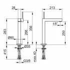 Baterie de lavoar modernă pentru baie din metal finisat crom - Girino Viadurini