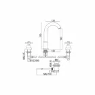 Mixer modern pentru lavoar cu canal de scurgere din alamă crom Fabricat în Italia - Liro Viadurini