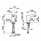 Baterie monocomandă cu design modern pentru lavoar de baie Finisaj crom - Gonzo Viadurini