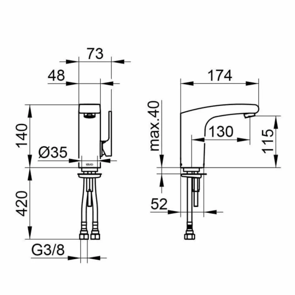 Baterie monocomandă cu design modern pentru lavoar de baie Finisaj crom - Gonzo Viadurini