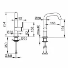 Baterie monocomandă de design modern pentru chiuvetă de baie din metal - Zanio Viadurini