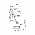 Baterie monocomandă de design modern pentru chiuvetă de baie din metal - Zanio Viadurini
