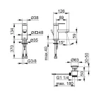 Baterie monocomandă pentru chiuvetă cu design plat din alamă cromată - Agenore Viadurini