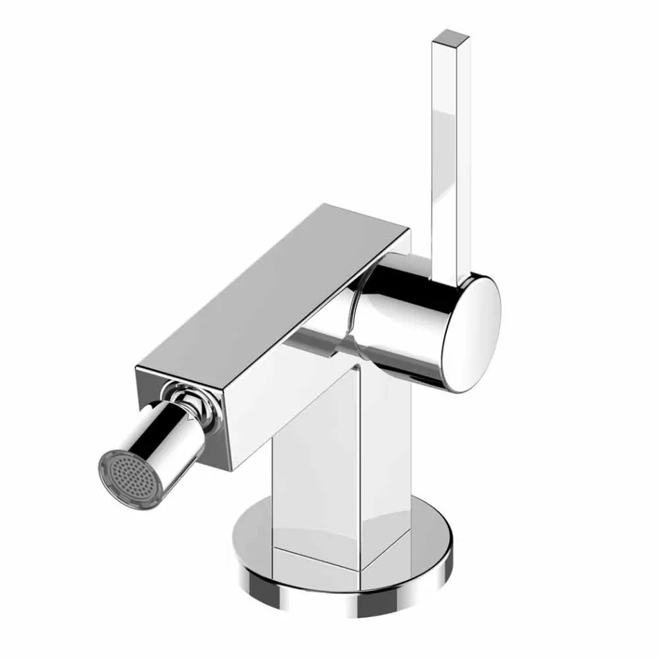Baterie monocomandă pentru bidet cu design modern, din metal cromat - Girino Viadurini