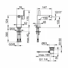Baterie modernă monocomandă pentru bidet din metal cu canal de scurgere - Etto Viadurini