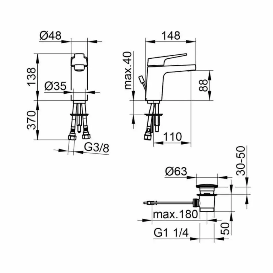 Baterie modernă pentru chiuvetă monocomandă pentru baie din metal cromat - Clari Viadurini
