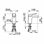Baterie modernă pentru chiuvetă monocomandă pentru baie din metal cromat - Clari Viadurini