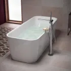 Mixer modern pentru cadă cu o singură manetă cu cap de duș din metal - Pinto Viadurini